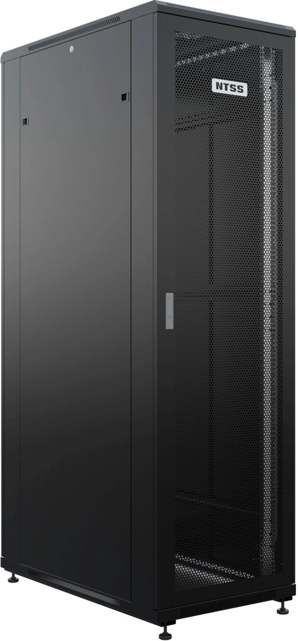 Шкаф серверный NTSS Премиум (NTSS-R42U80100PD/PDD-BL) напольный 42U 800x1000мм пер.дв.перфор. металл 900кг серый 910мм 160кг 1987мм IP20 сталь
