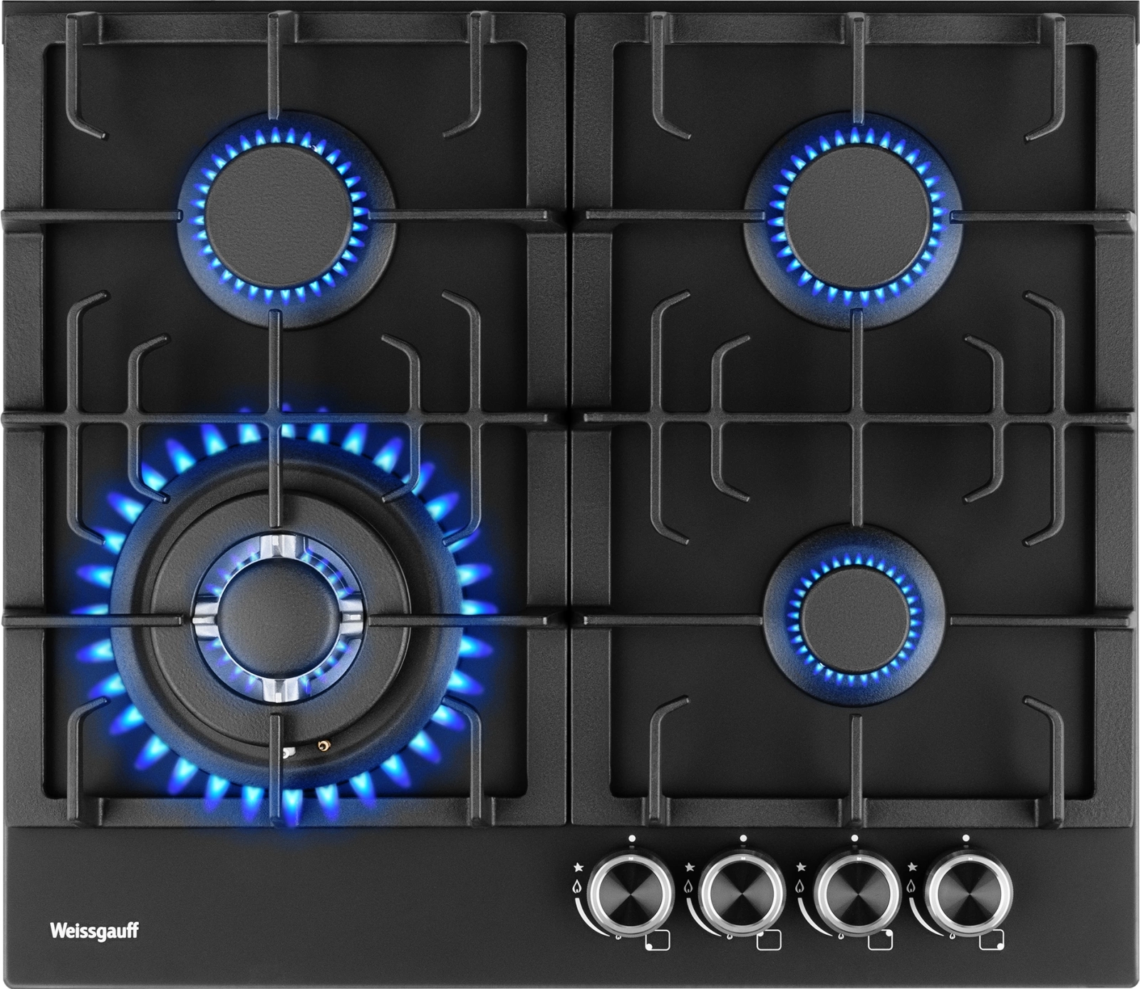 Газовая варочная поверхность Weissgauff HGG 641 BV Nano черный