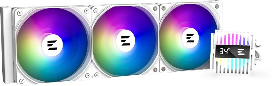 Система водяного охлаждения Zalman Alpha2 A36 ARGB Soc-AM5/AM4/1151/1200/2066/2011/1700 белый 4-pin 29.7dB Al LCD 350W Ret (ALPHA2 A36 WHITE)