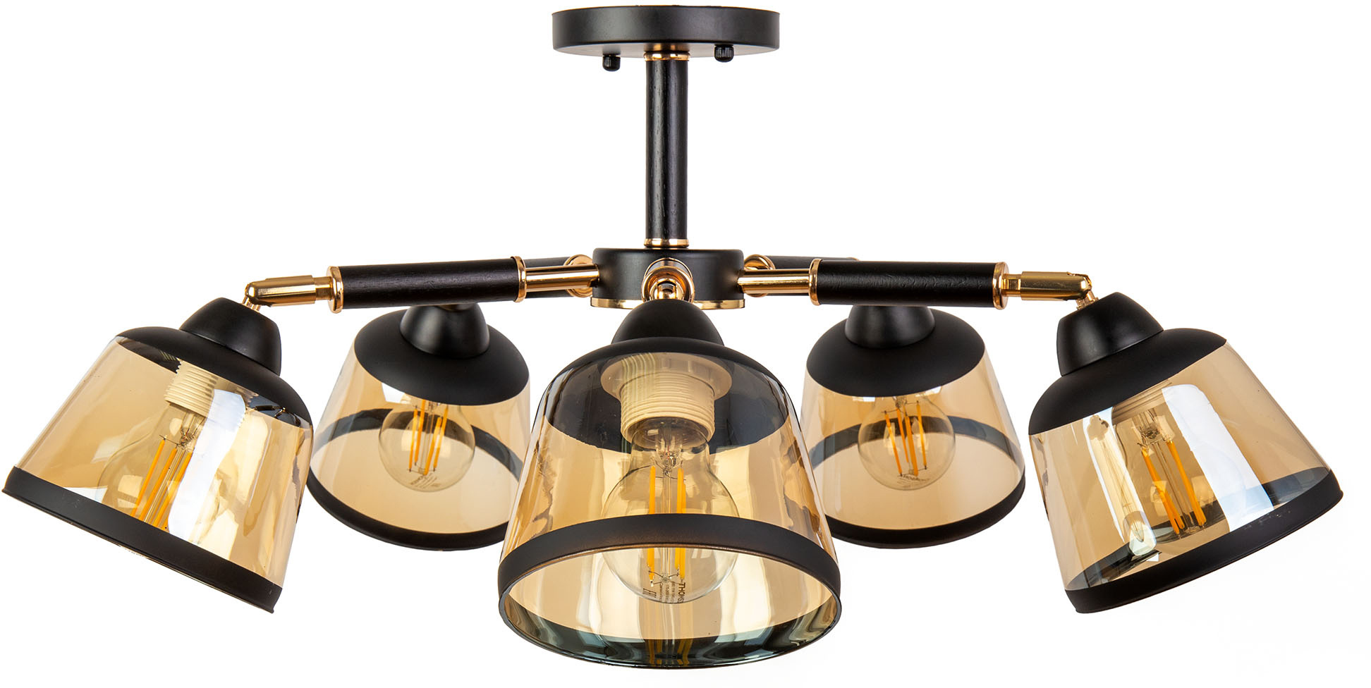 Люстра Hiper Lokko H199-5 потолоч. золотистый/черный