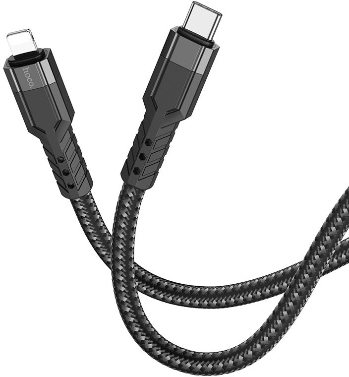 Кабель Hoco U110 iP PD USB Type-C (m)-Lightning (m) 1.2м черный коробка