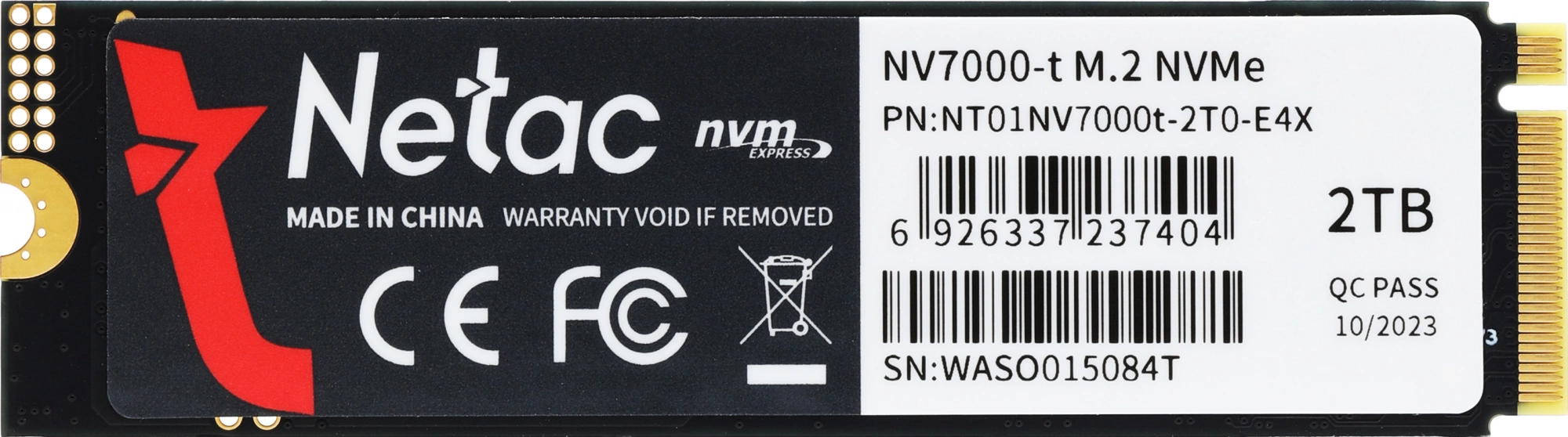 Накопитель SSD Netac PCIe 4.0 x4 2TB NT01NV7000t-2T0-E4X NV7000-t M.2 2280