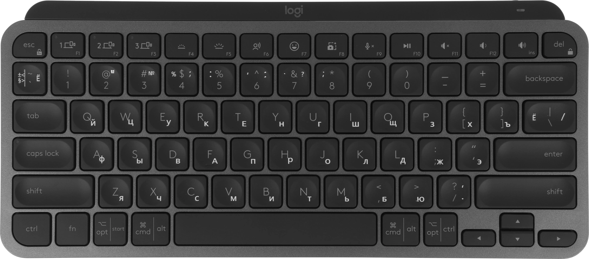Клавиатура Logitech MX Keys Mini темно-серый/черный USB беспроводная BT/Radio LED (920-010617)