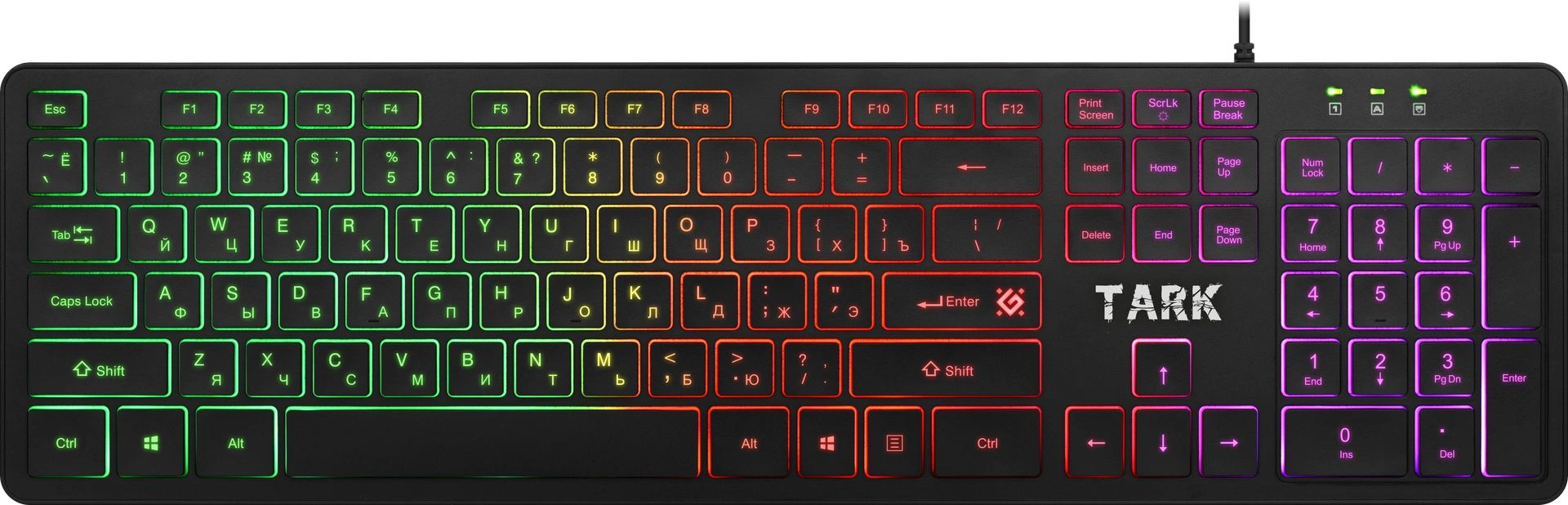 Клавиатура + мышь Defender Tark C-779 клав:черный мышь:черный USB LED (52779)