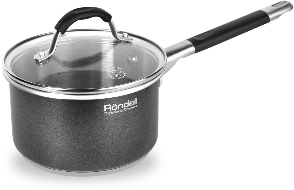 Ковш Rondell Stern RDS-008 1.9л. d=16см (с крышкой) темно-серый