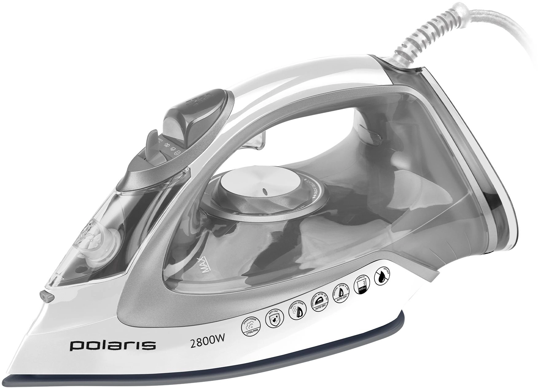 Утюг Polaris PIR 2821AK 2800Вт белый/серебристый