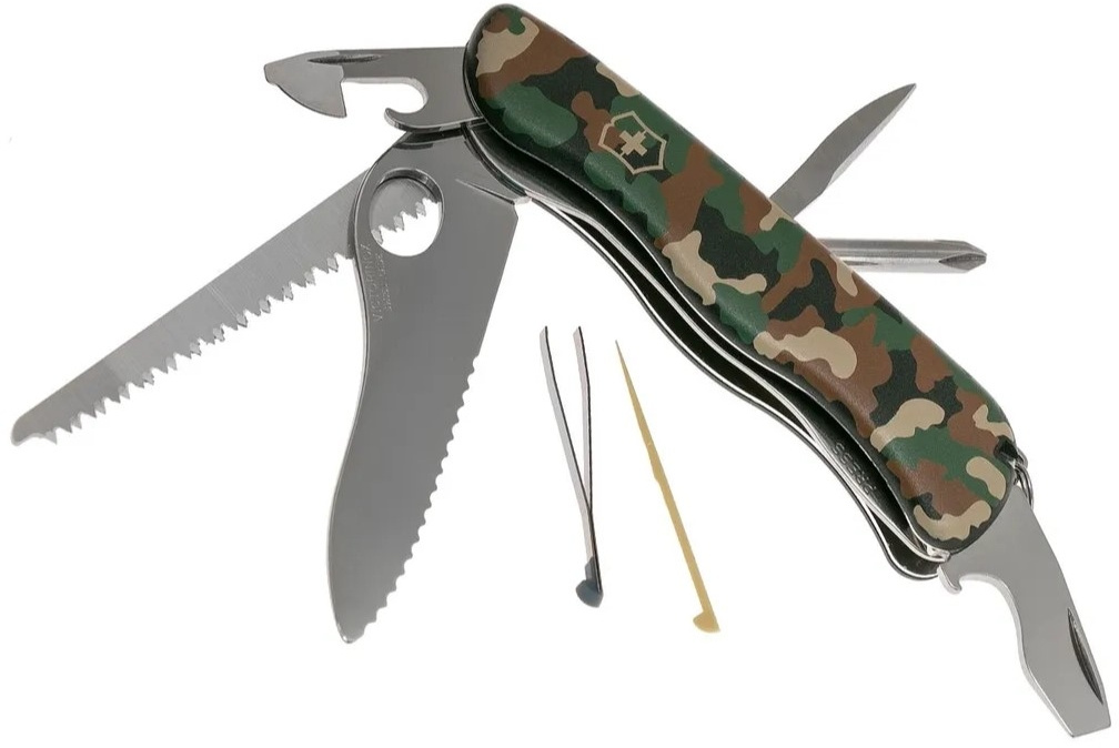 Нож перочинный Victorinox Trailmaster One Hand (0.8463.MW94) 111мм 12функц. камуфляж карт.коробка