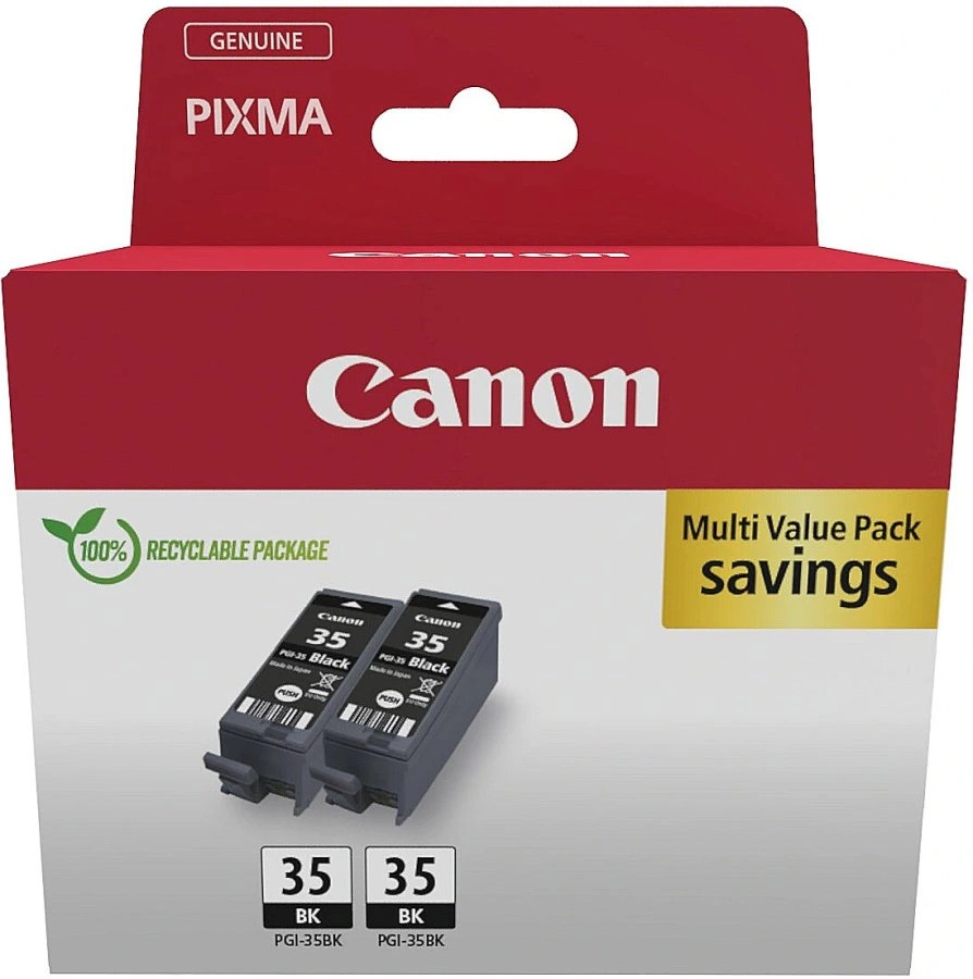 Картридж струйный Canon PGI-35 1509B029 черный двойная упак. (382стр.) (18.60мл) для Canon Pixma iP100