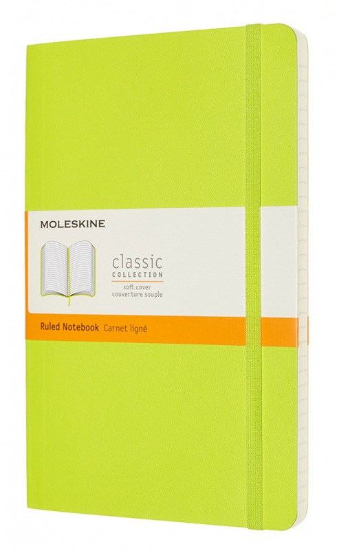 Блокнот Moleskine CLASSIC SOFT QP616C2 Large 130х210мм 192стр. линейка мягкая обложка лайм