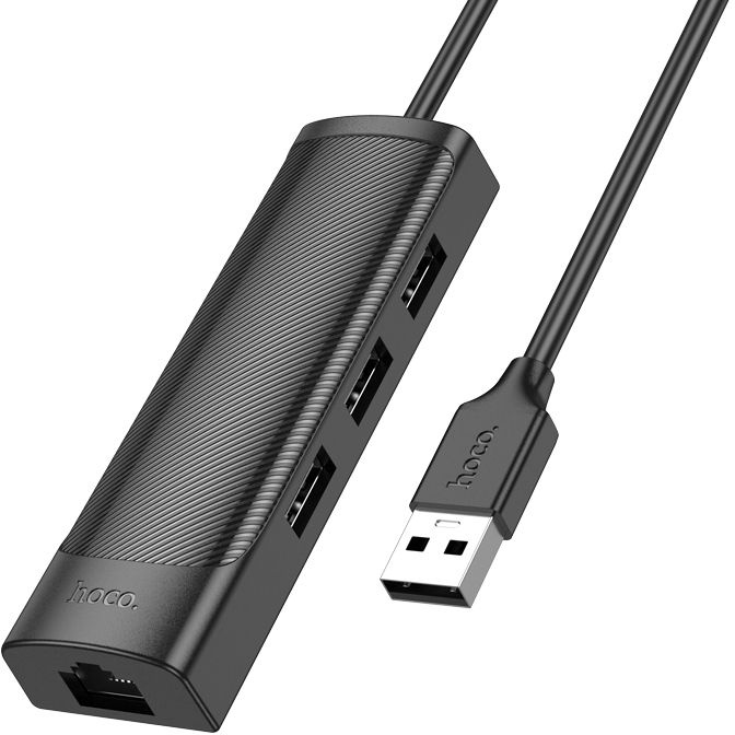 Разветвитель USB Hoco HB42 3порт. черный