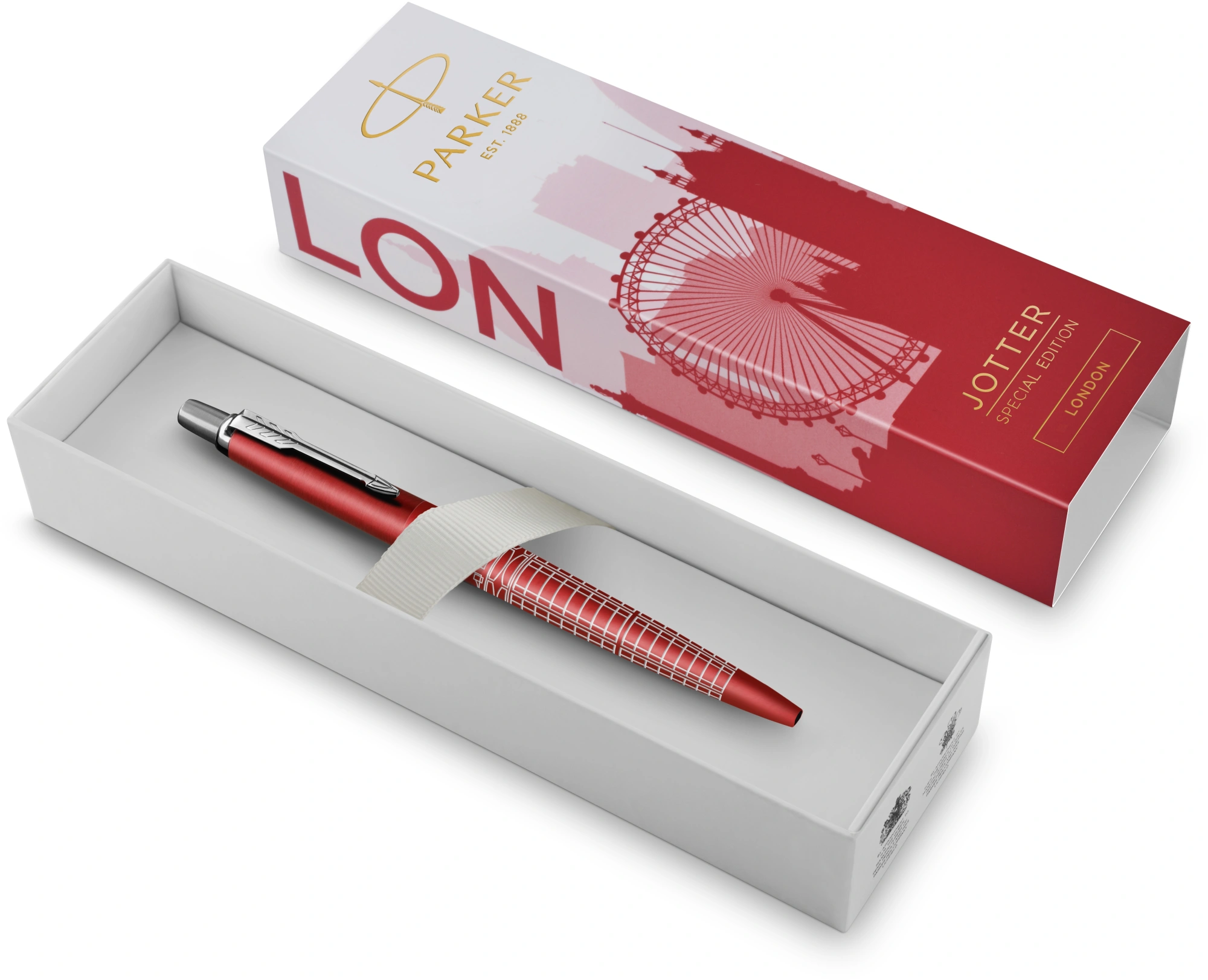 Ручка шариков. Parker Jotter London K179 (2221603) красный мет. M син. черн. подар.кор.