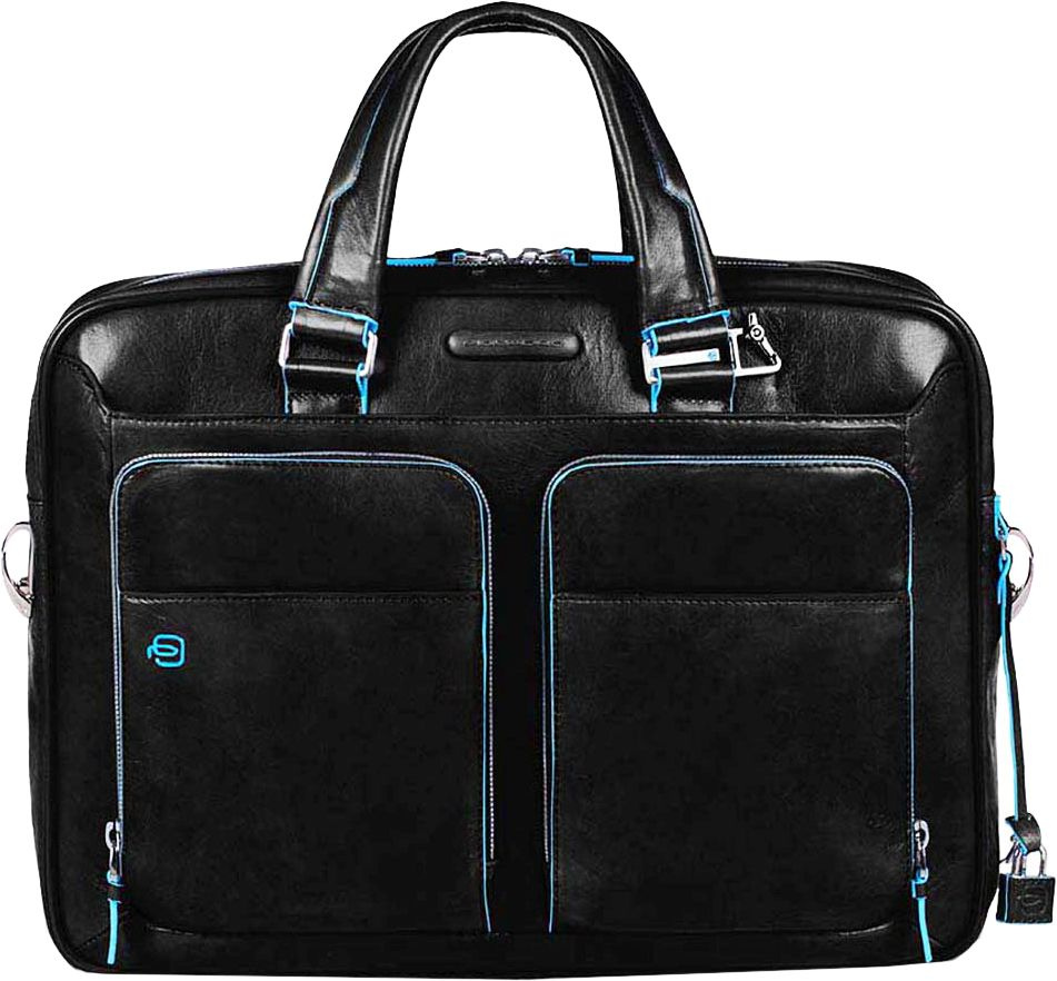 Деловая сумка Piquadro Blue Square CA2849B2/N с отделением для ноутбука 15" черная натур.кожа