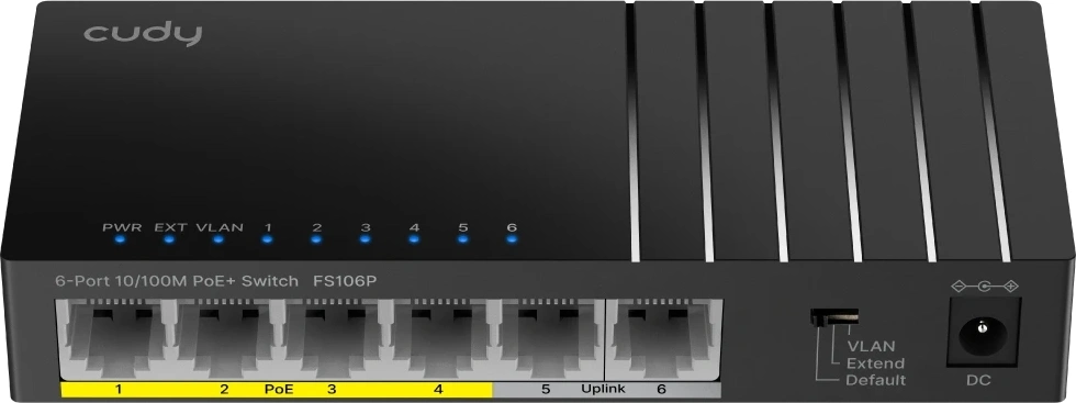 Коммутатор Cudy FS106P (L2) 6x100Мбит/с 4PoE+ 36W неуправляемый
