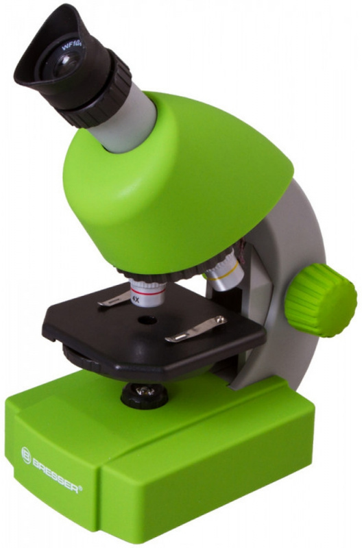 Микроскоп Bresser Junior 70124 монокуляр 40-640x на 3 объектива зеленый