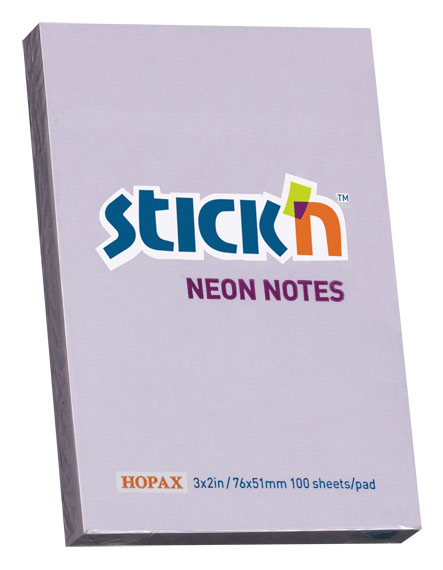 Блок самоклеящийся бумажный Stick`n 21402 51x76мм 100лист. 70г/м2 пастель сиреневый
