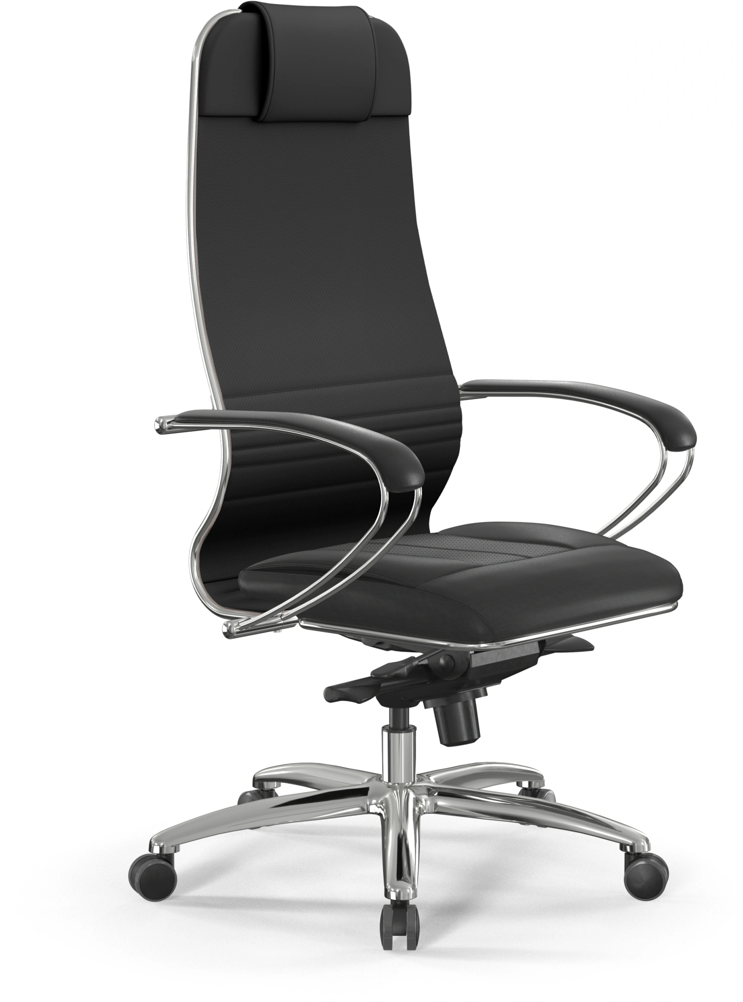 Кресло Метта Samurai KL-1 черный сиденье черный экокожа с подголов. крестов. металл хром