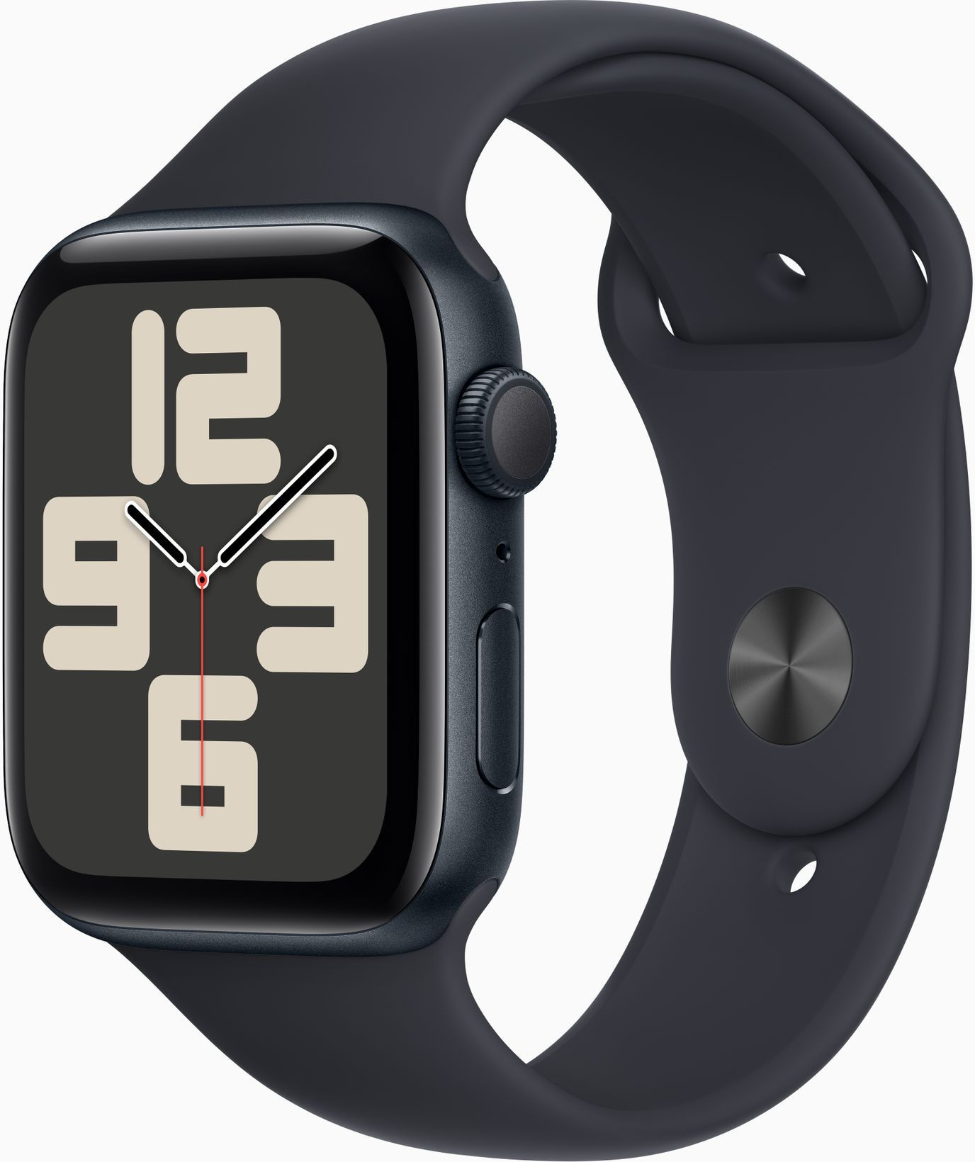 Смарт-часы Apple Watch SE 2023 A2723 44мм OLED корп.темная ночь Sport Band рем.темная ночь разм.брасл.:145-220мм (MRE93LL/A)