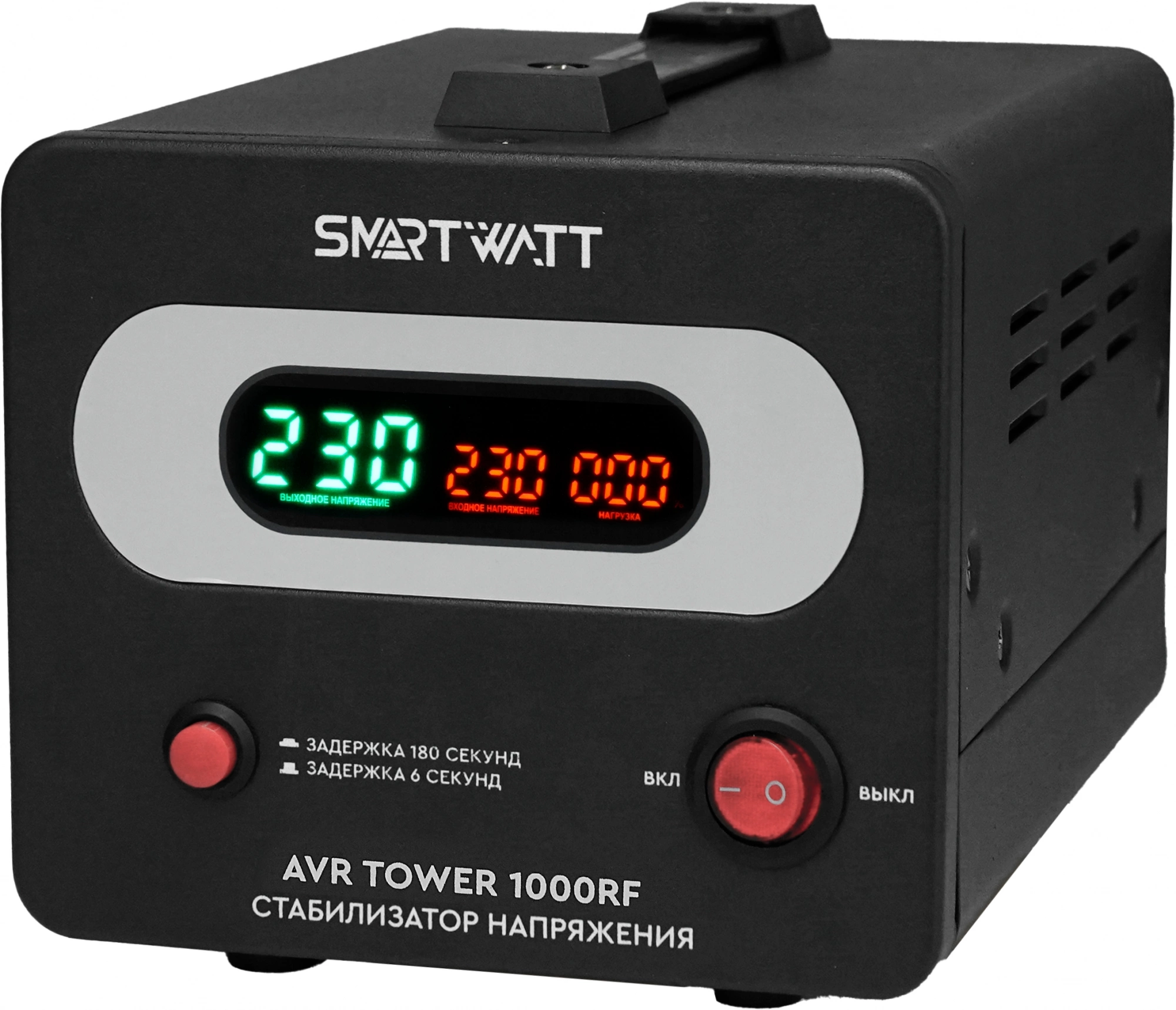 Стабилизатор напряжения Smartwatt AVR Tower 1000RF 1000ВА черный