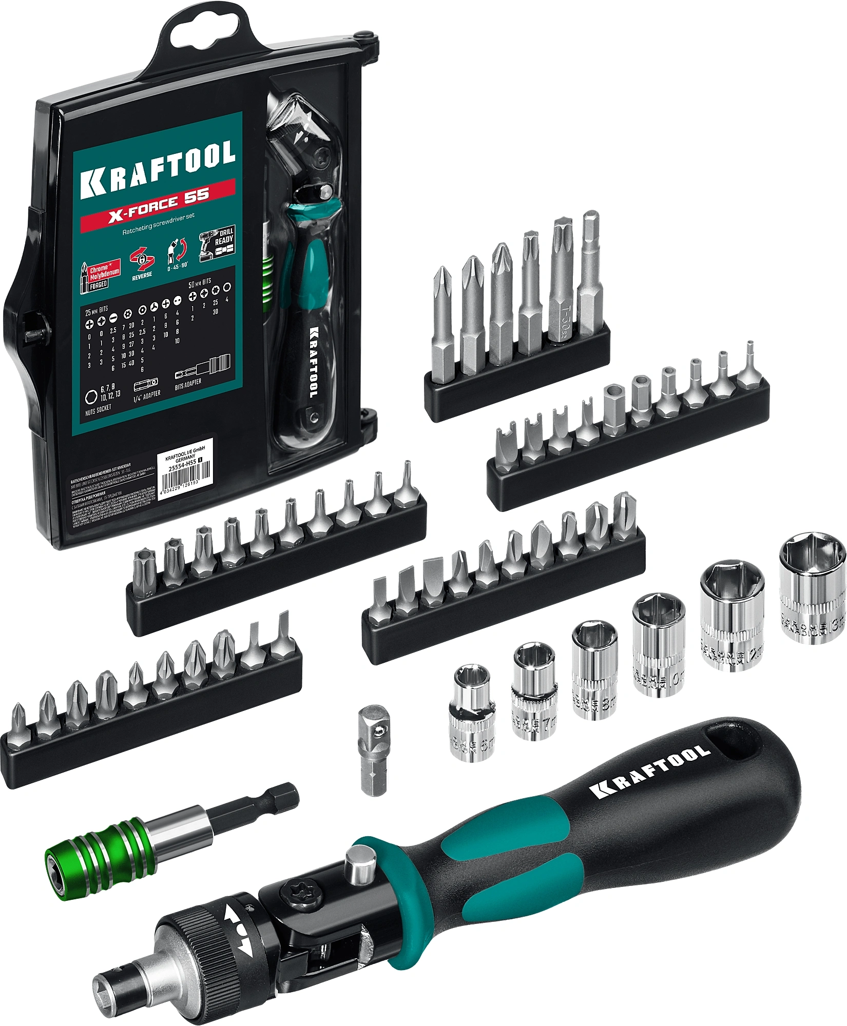 Отвертка Kraftool 25554-H55_z01 в компл.:55 предметов