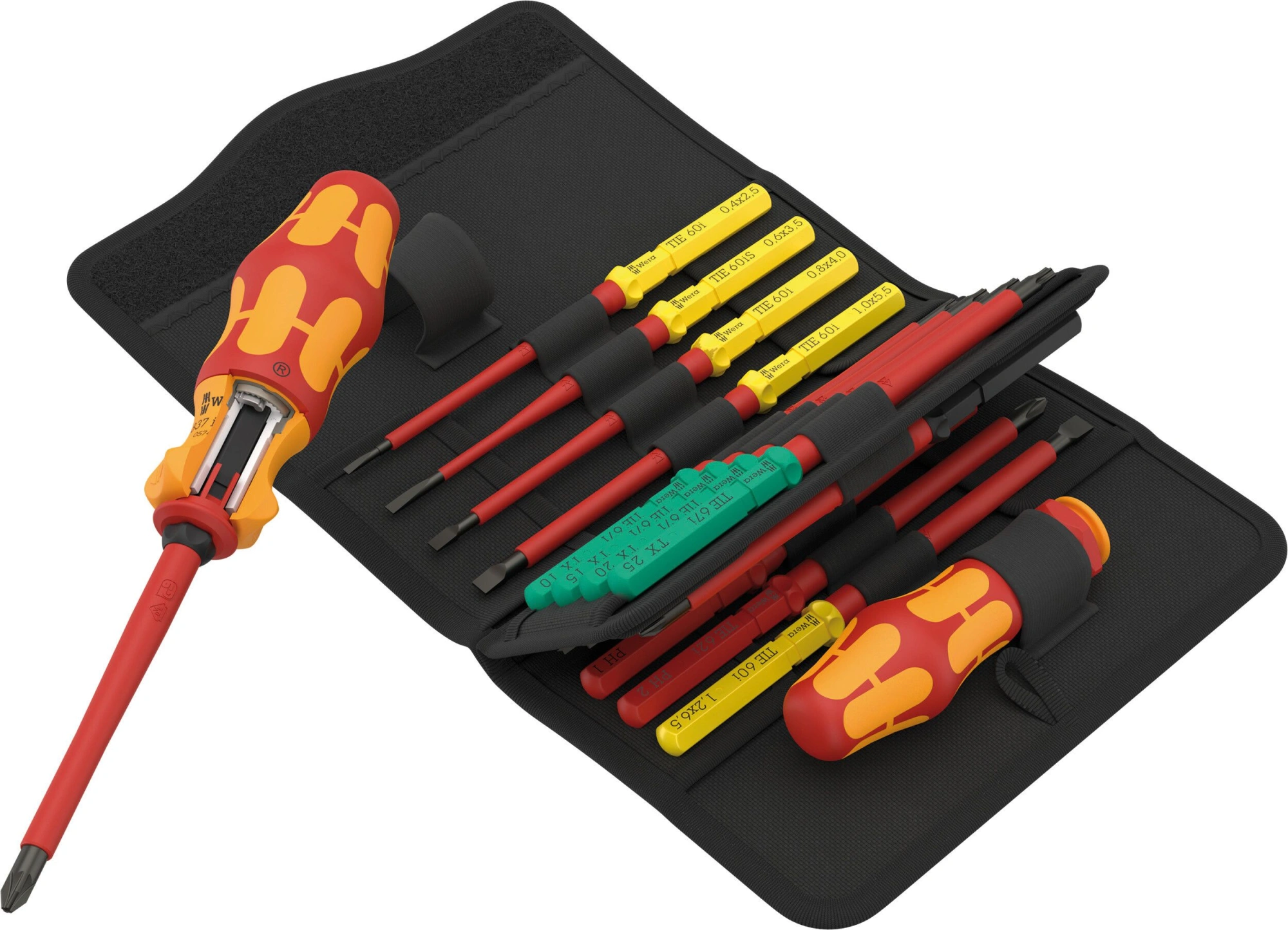 Отвертка Wera Kraftform Kompakt VDE 17 RA 1 в компл.:16 предметов (WE-006618)