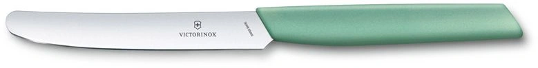 Нож кухонный Victorinox Swiss Modern (6.9006.1141) стальной столовый лезв.110мм прямая заточка мятный