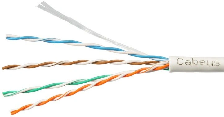 Кабель информационный Cabeus UTP-4P-Cat.5e-SOLID-LSZH-GY-LIGHT-100 кат.5E U/UTP 4 пары LSZH внутренний 100м серый