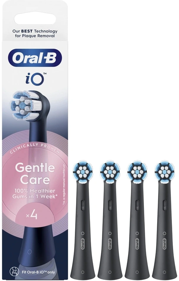 Насадка для зубных щеток Oral-B Cross Action iO RB SBF Gentle Care (упак.:4шт) черный