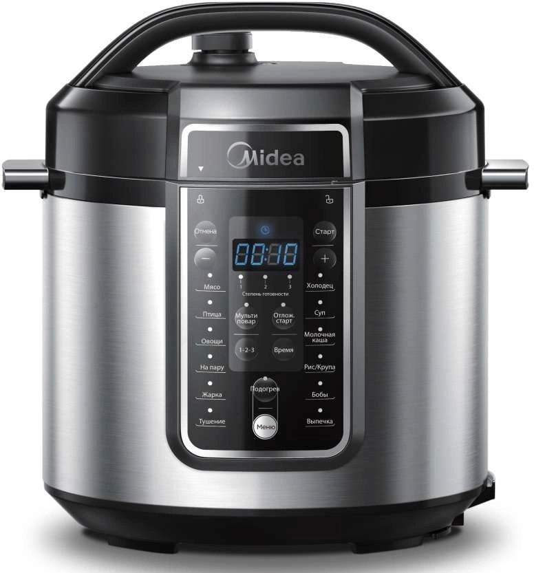 Мультиварка Midea MPC-6037 5.7л 860Вт нержавеющая сталь/черный