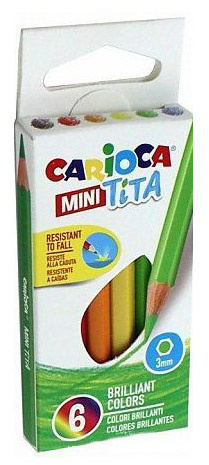 Карандаши цв. Carioca MINI TITA 42322 шестигран. пластик 6цв. карт.кор.