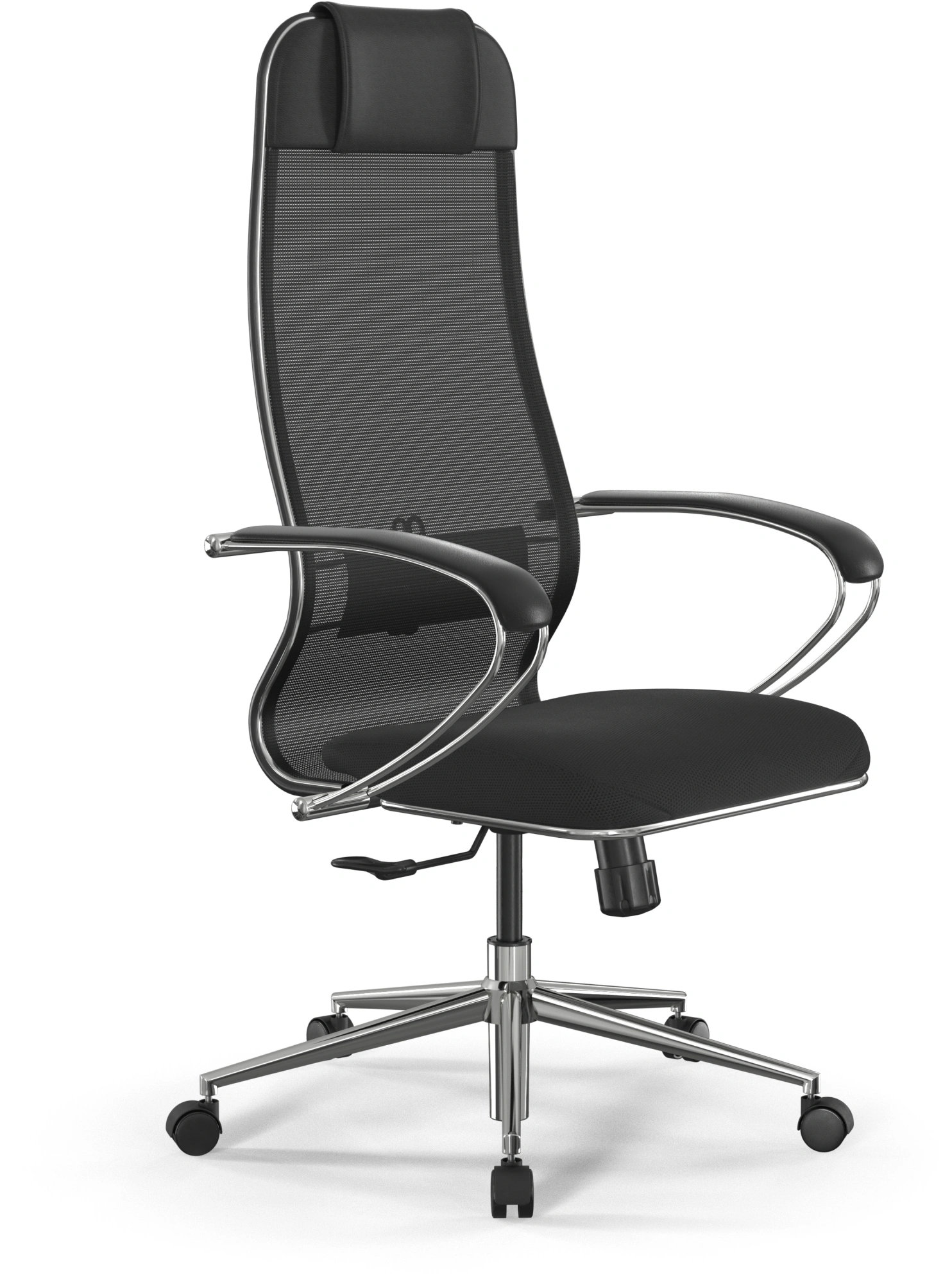 Кресло Метта ErgoLife Set 15 черный сиденье черный сетка с подголов. крестов. металл хром