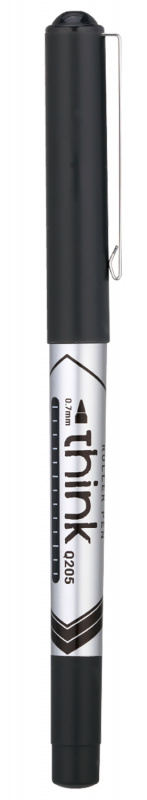 Ручка роллер Deli Think (EQ20520) серый d=0.7мм черн. черн. стреловидный пиш. наконечник линия 0.55мм