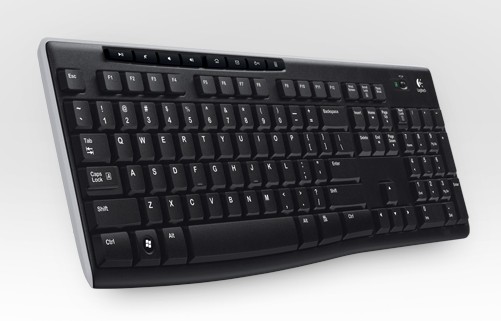 Клавиатура Logitech K270 черный/белый USB беспроводная Multimedia (920-003757)