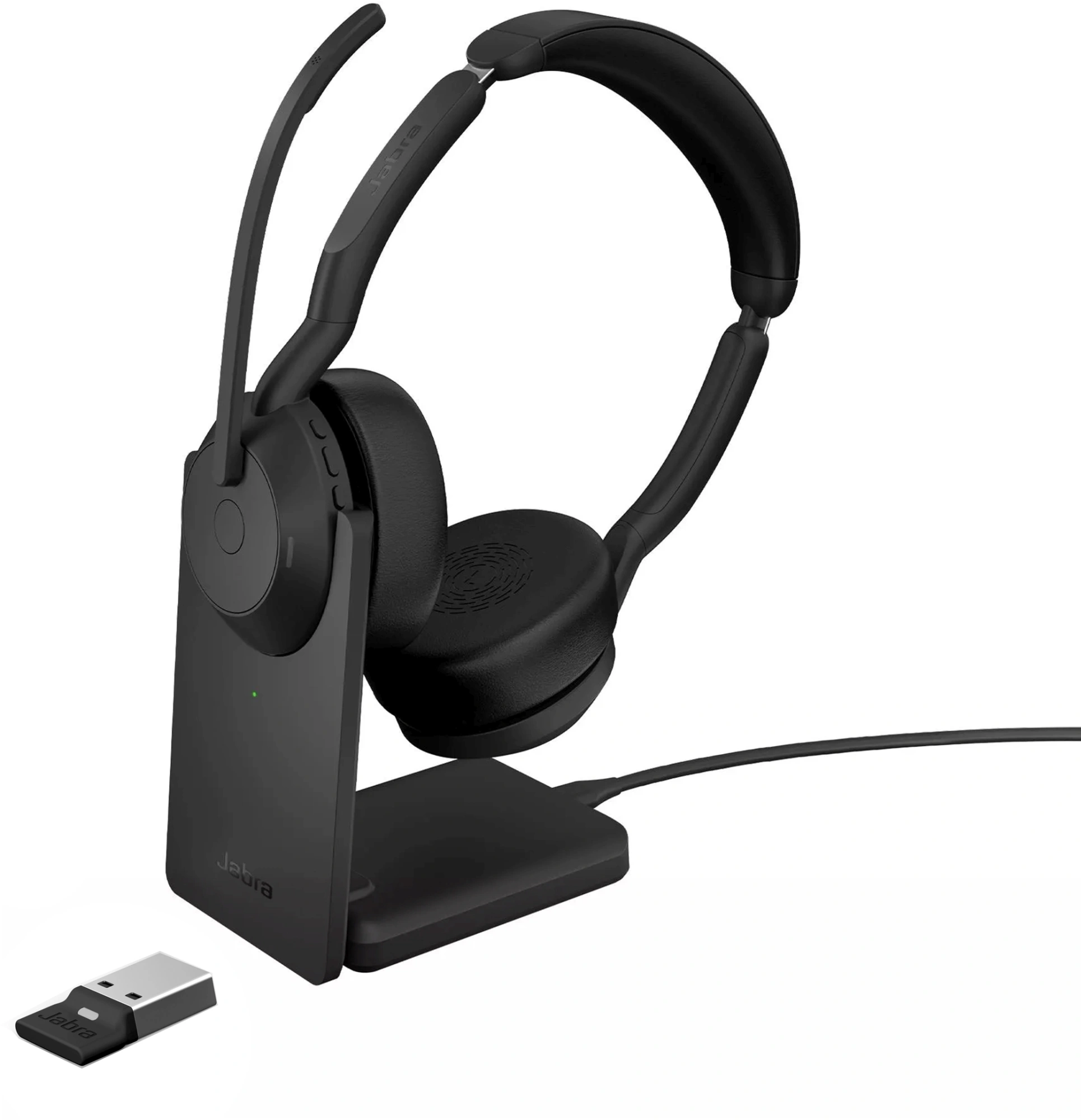 Наушники с микрофоном Jabra Evolve2 55 Link380а MS Stereo Stand черный накладные BT оголовье (25599-999-989)