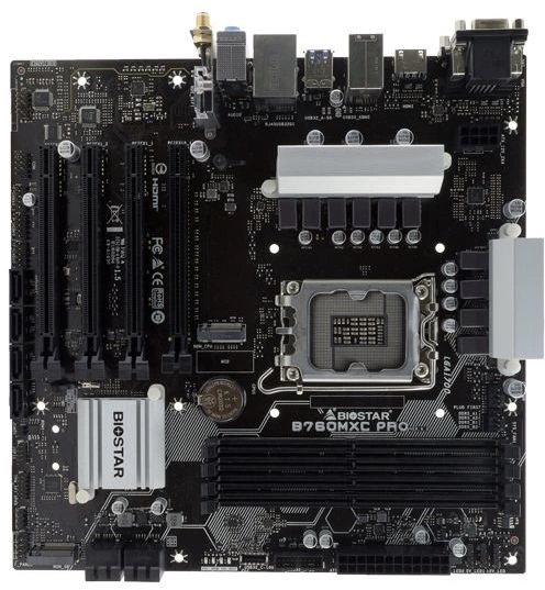 Материнская плата Biostar B760MXC Pro Soc-1700 Intel B760 4xDDR5 mATX AC`97 8ch(7.1) 2.5Gg RAID+VGA+DVI+HDMI