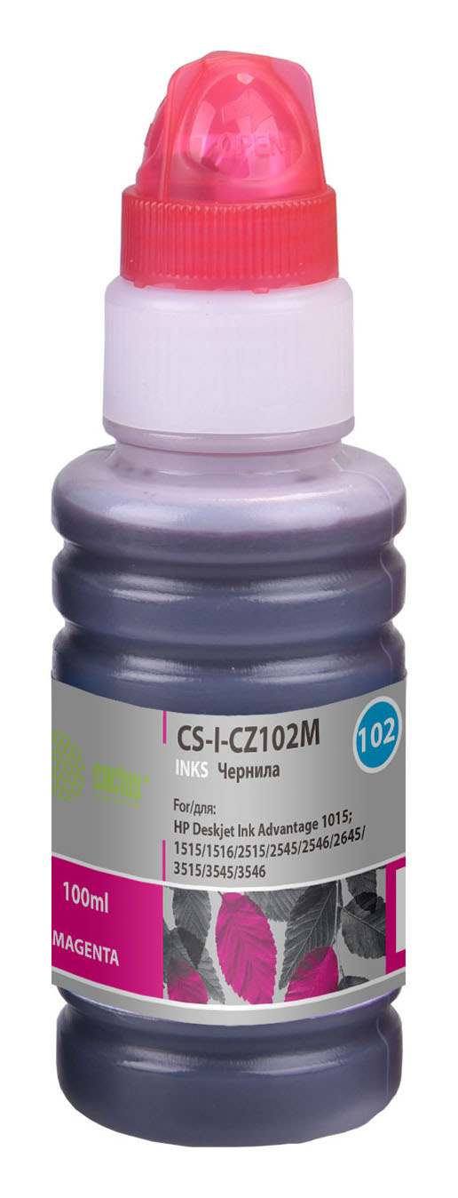 Чернила Cactus CS-I-CZ102M пурпурный 100мл для HP Deskjet Ink Advantage 1015/1515/2515/2545