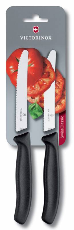 Набор ножей кухон. Victorinox Tomato and Table Knife Set (6.7833.B) компл.:2шт черный блистер