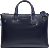 Деловая сумка Piquadro Blue Square CA4021B2/BLU2 с отделением для ноутбука 15.6" синяя натур.кожа