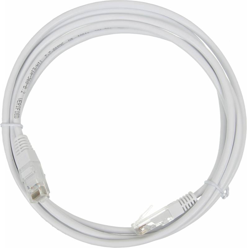 Патч-корд Lanmaster TWT-45-45-2.0-WH UTP RJ-45 вил.-вилка RJ-45 кат.5E 2м белый ПВХ (уп.:1шт)