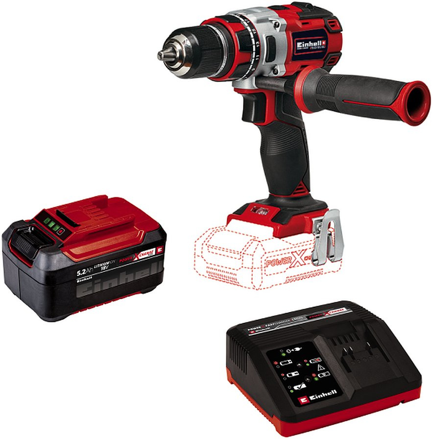 Дрель-шуруповерт Einhell PXC TE-CD 18 Li Brushless аккум. патрон:быстрозажимной (4513850SET)