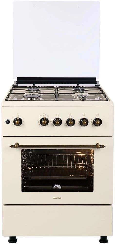 Плита Газовая Nordfrost GG6061Y бежевый (металлическая крышка) реш.сталь