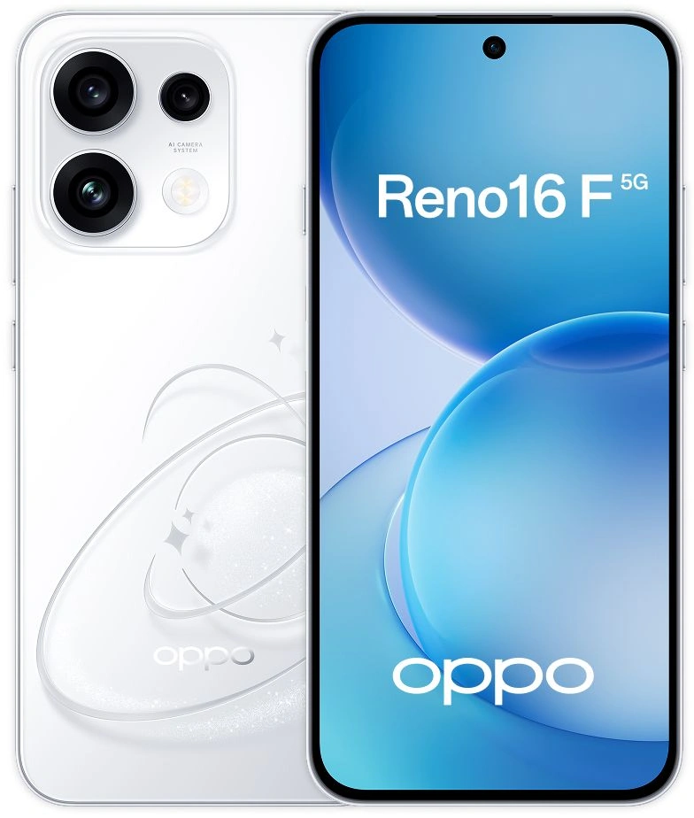 Смартфон Oppo CPH2859 Reno 16F 256Gb 8Gb белый моноблок 3G 4G 6.75" Android 802.11 a/b/g/n/ac/ax NFC GPS