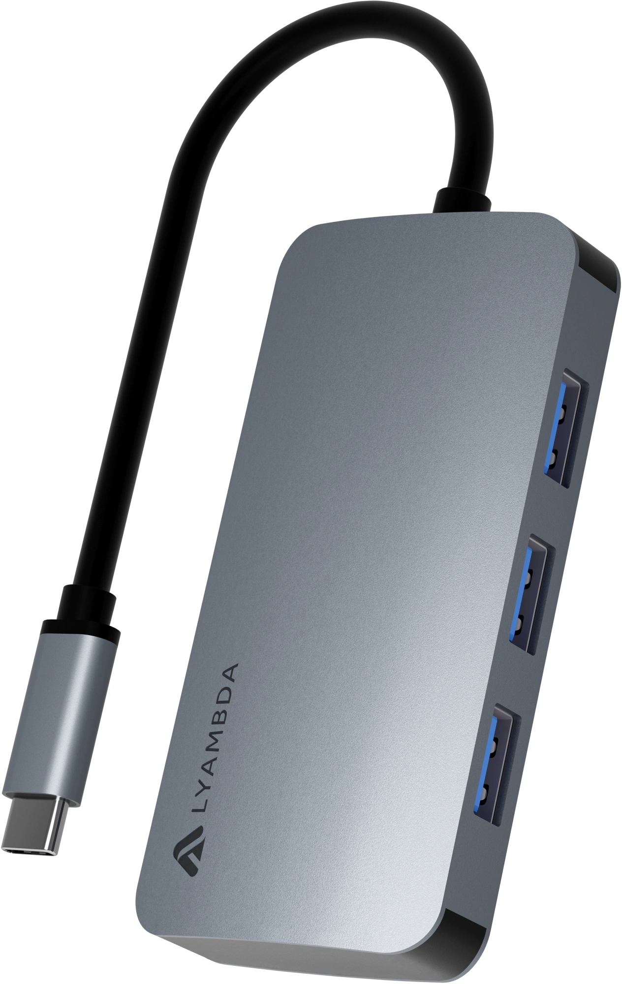 Разветвитель USB-C Lyambda LC118 5порт. серый
