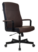 Кресло руководителя Бюрократ DOMINUS коричневый/черный экокожа крестов. металл