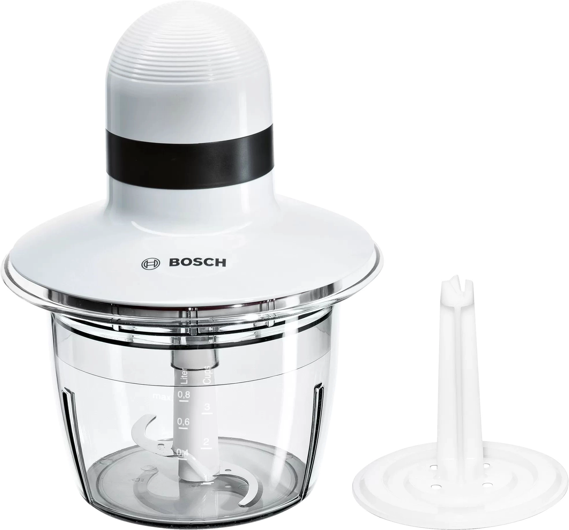 Измельчитель электрический Bosch MMR08A1 0.8л. 400Вт белый/черный