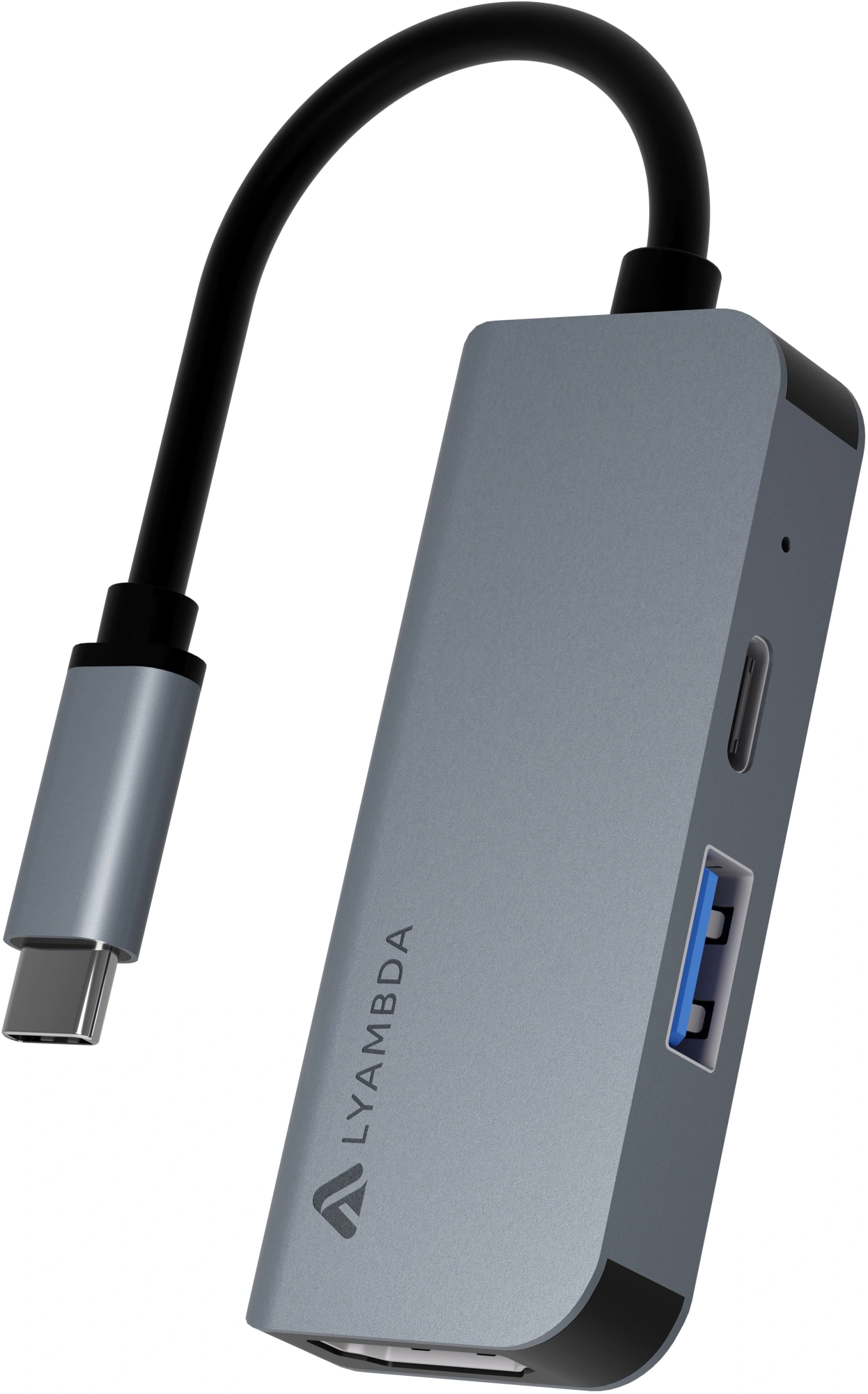 Разветвитель USB-C Lyambda LC105 2порт. серый