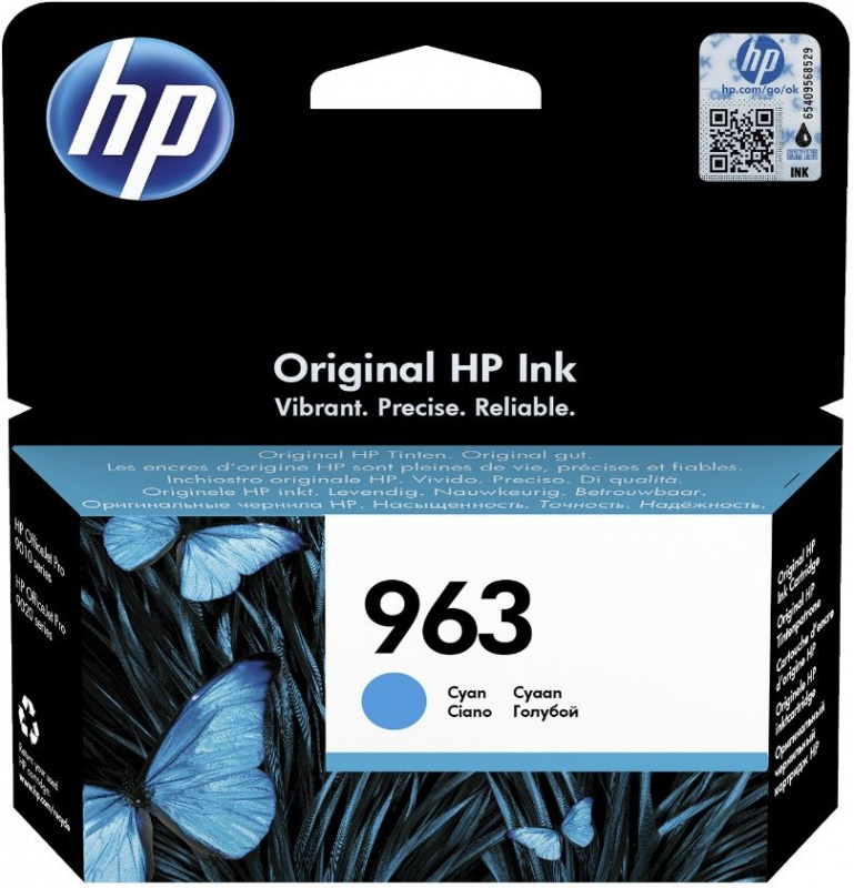 Картридж струйный HP 963 3JA23AE голубой (700стр.) для HP OfficeJet Pro 901x/902x HP