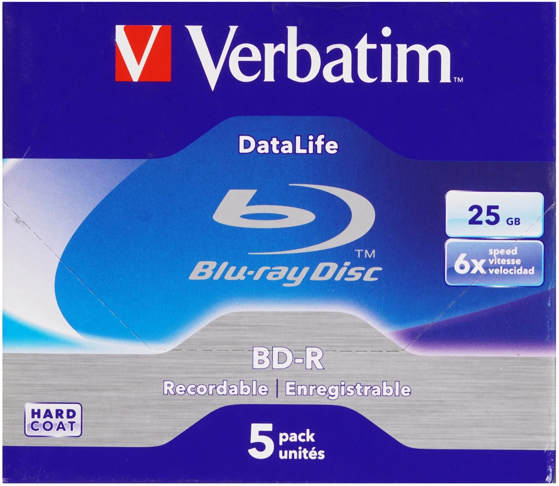 Диск BD-R Verbatim 700Mb 25x Jewel case (5шт) (43836)