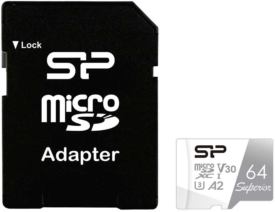 Флеш карта microSDXC 64GB Silicon Power SP064GBSTXDA2V20SP Superior + adapter