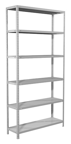 Стеллаж Практик MS пол.:6 единая 2200x1000x600мм серый (S24199176602)