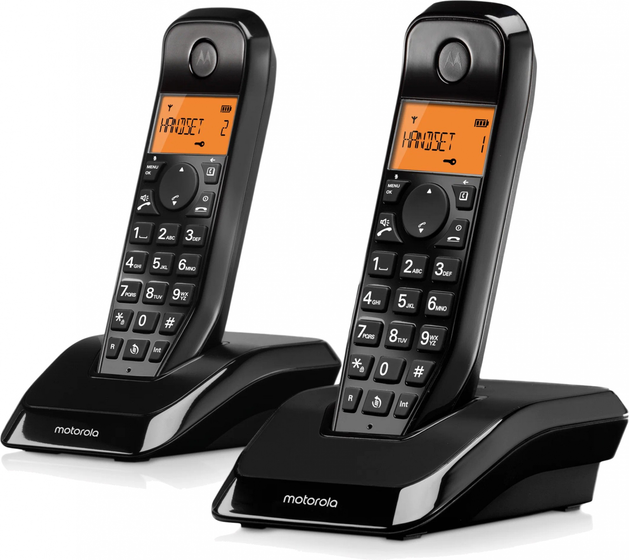 Р/Телефон Dect Motorola S1202 черный (труб. в компл.:2шт) АОН